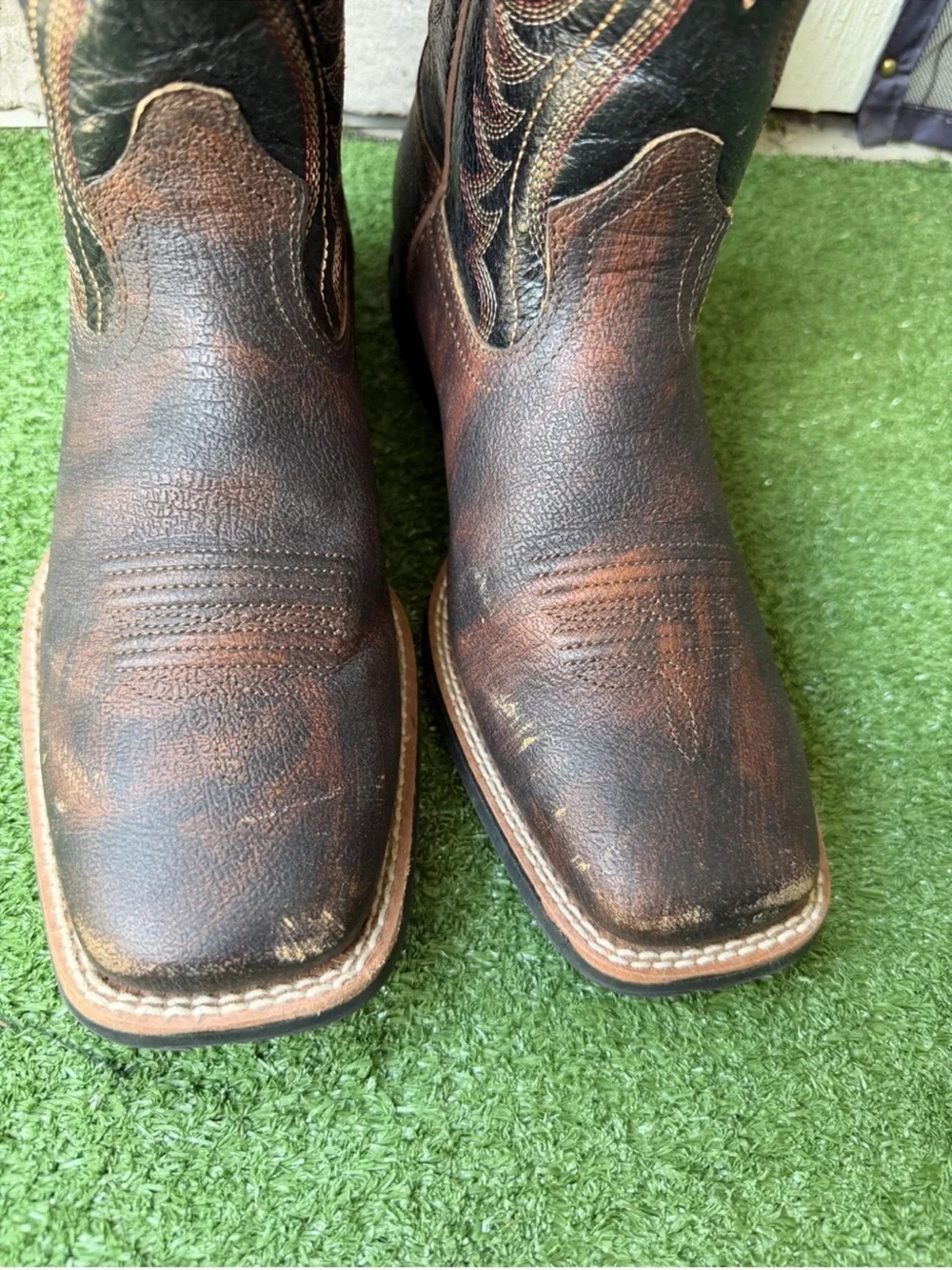 Ariat Amos Distressed Leather Size 6 Youth Kids Western Boots